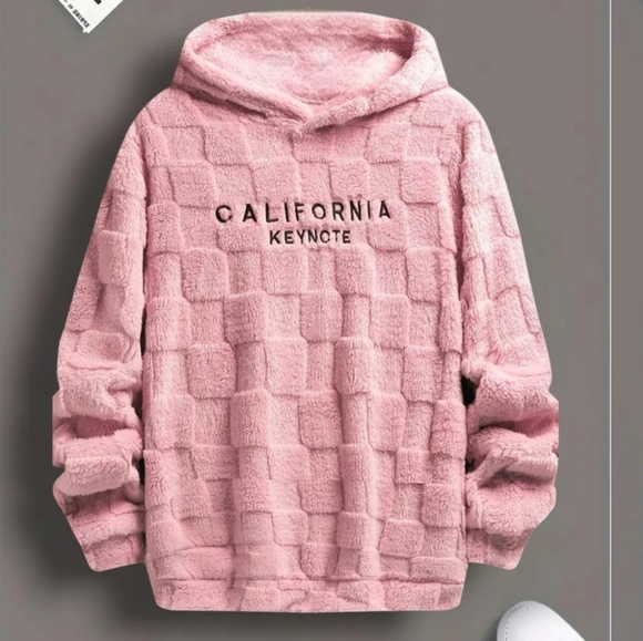 NWOT California Keynote cozy fuzzy viral hoodie in pink size Large - Picture 1 of 6